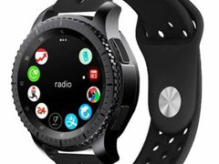 Curea ceas Smartwatch Samsung Galaxy Watch 46mm, Samsung Watch Gear S3, iUni 22 mm Silicon Sport Bla